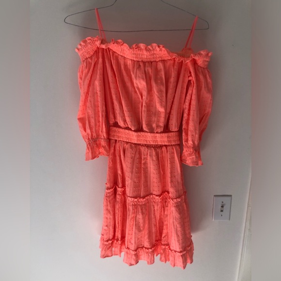 NWT Lilly Pulitzer Louisa Belted Off the Shoulder Mini Dress in Papaya Punch M - Picture 16 of 16